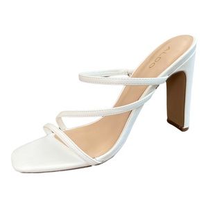 Aldo White Strappy Mule